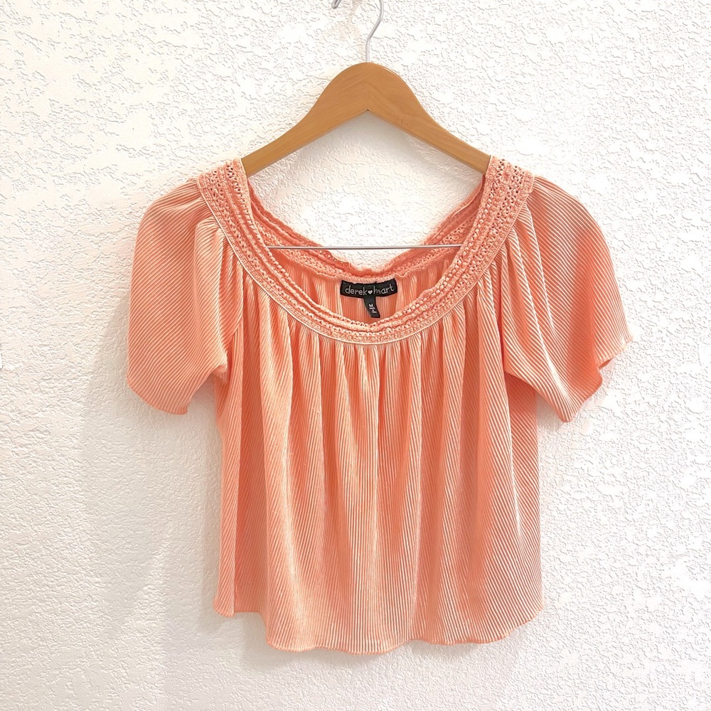 Derek Heart Coral Crop Top